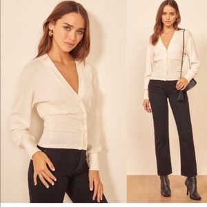 Reformation Cream Cardigan Sweater